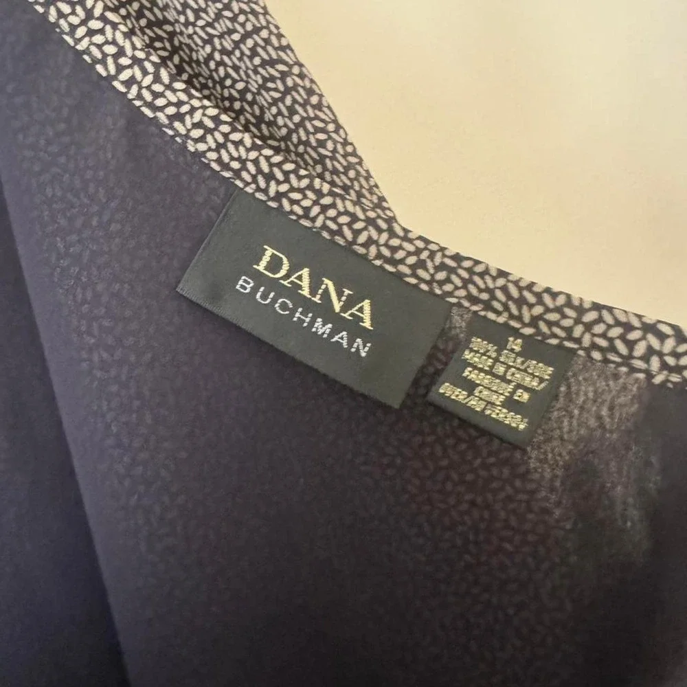 Dana Buchman 100% silk black tan floral maxi skirt size 14 ditsy 90s vintage